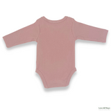 Organic Cotton Long Sleeve Ribbed Romper - Champagne Pink