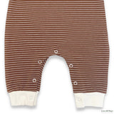 Organic Cotton Pin Stripe Romper - Vintage Brown