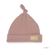 Organic Cotton Ribbed Knit Adjustable Beanie - Champagne Pink