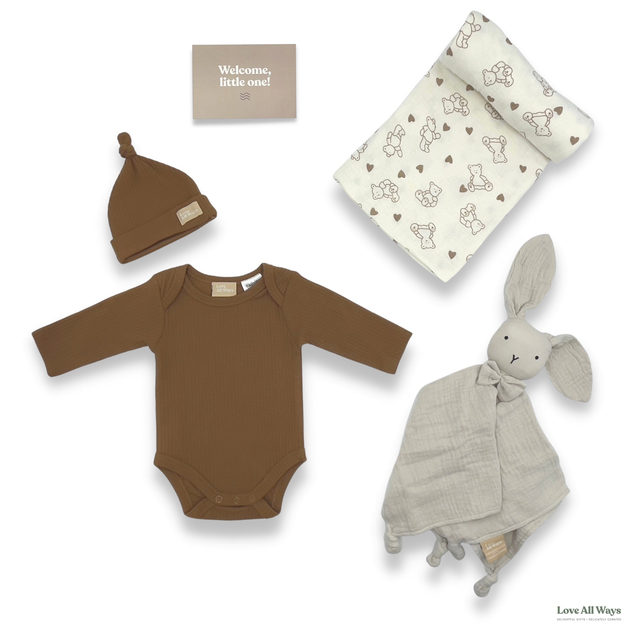 Romper & Bunny Neutral Baby Hamper - Warm Caramel
