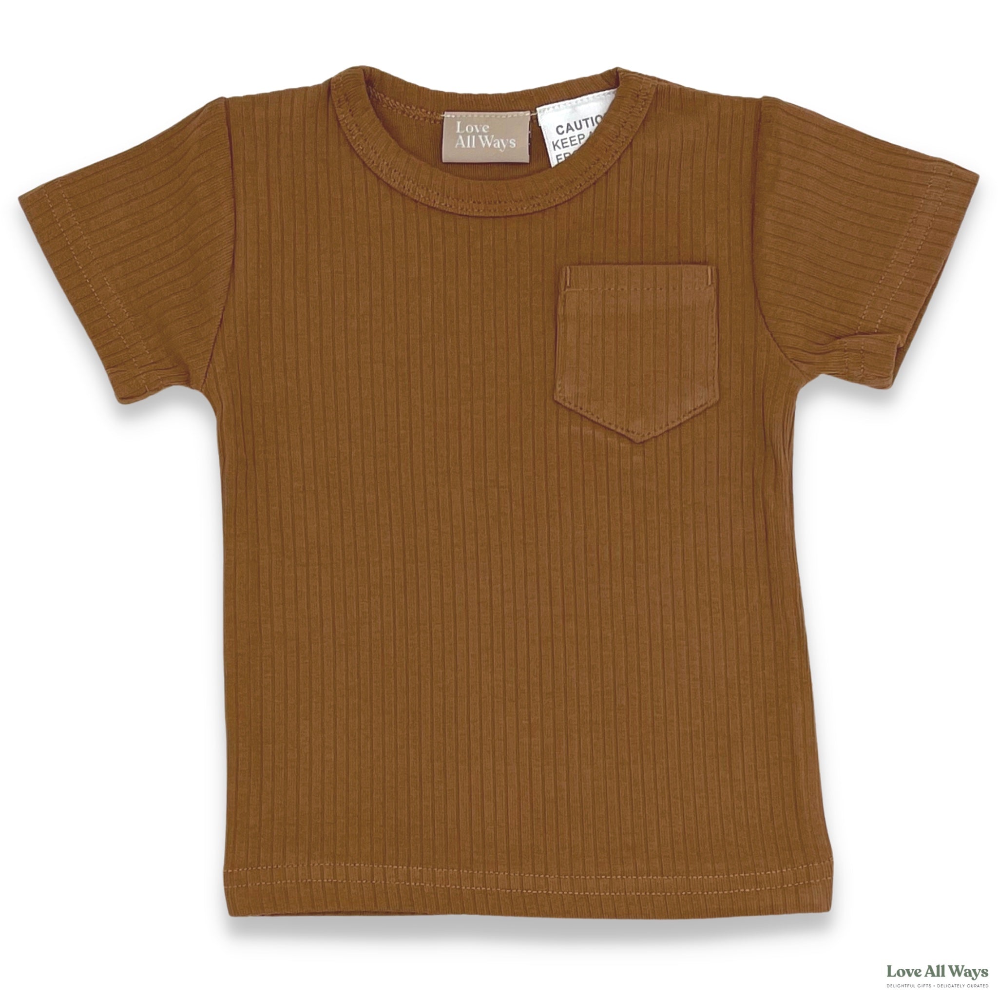 Organic Cotton Short Sleeve Ribbed Lounge Set - Iced Latte