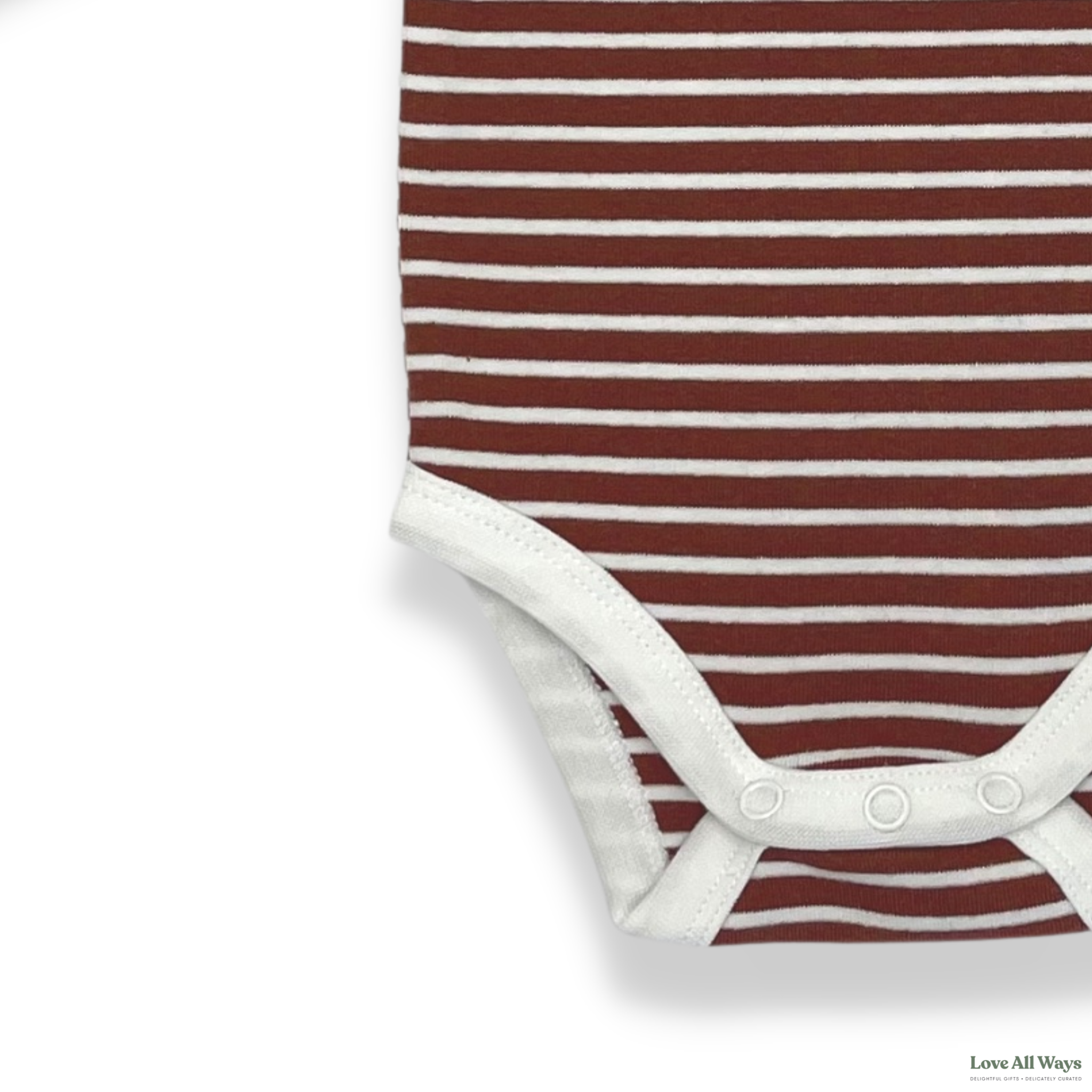 Organic Cotton Long Sleeve Nautical Stripe Bodysuit - Vintage Brown