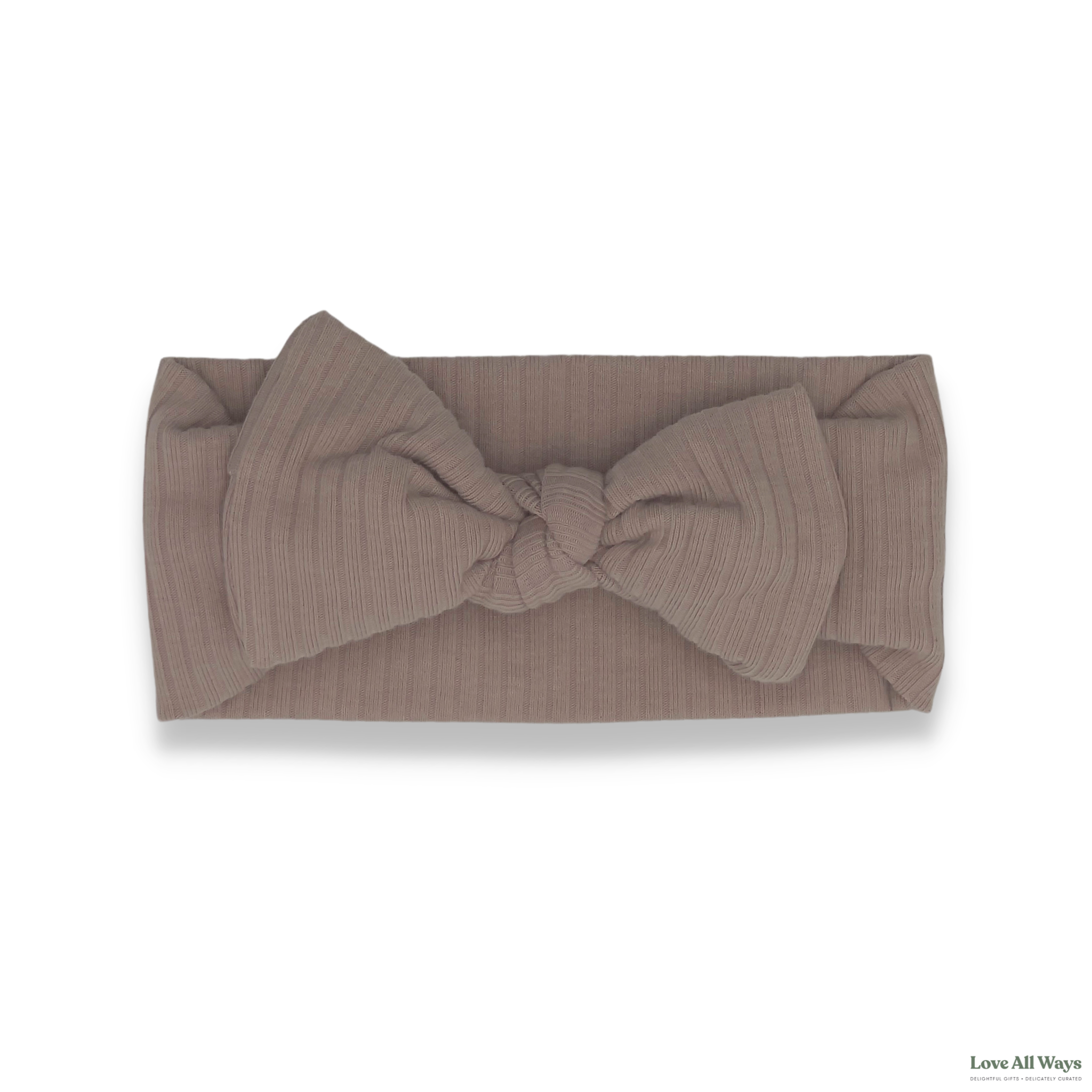 Love All Ways Ribbed Knot Headband - Dusty Pink